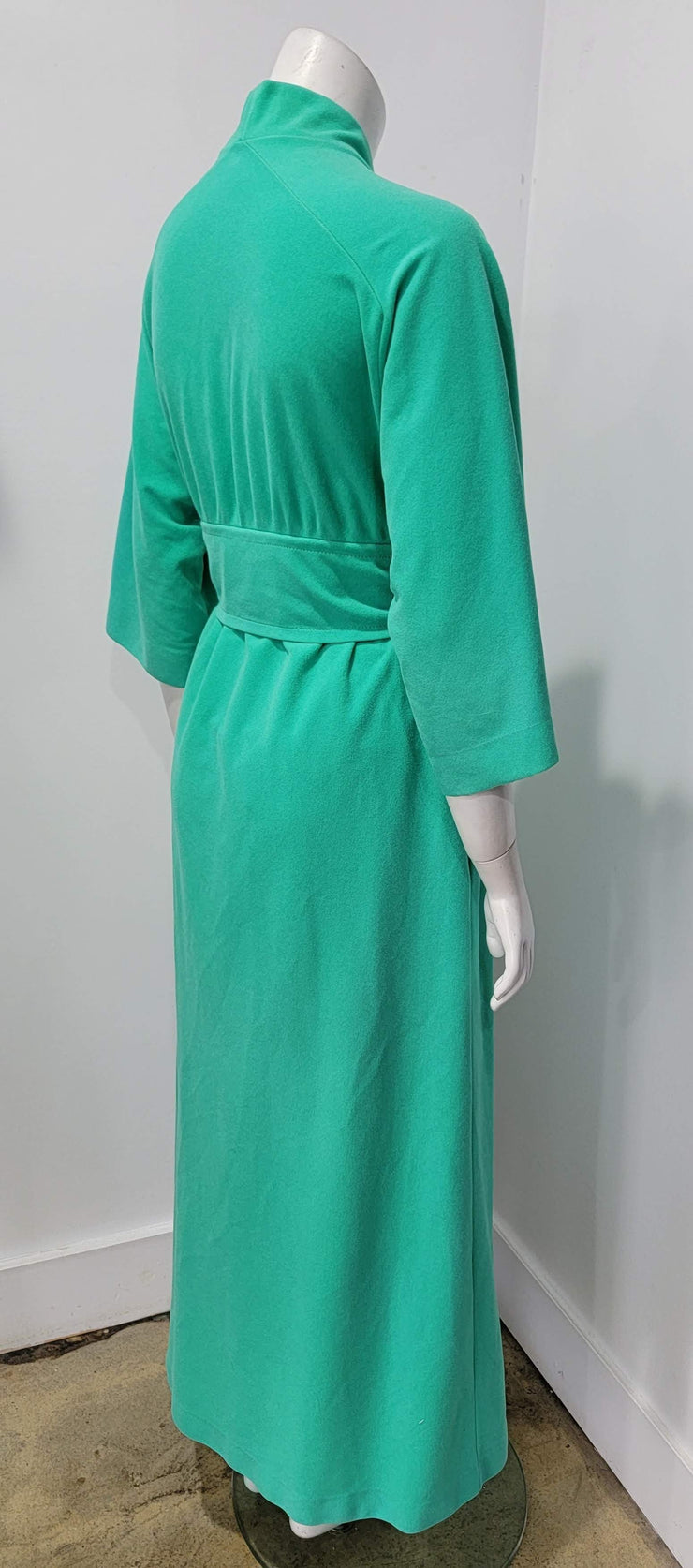 Vintage 70’s Boho Hippy Carribean Green Wrap Duster Robe