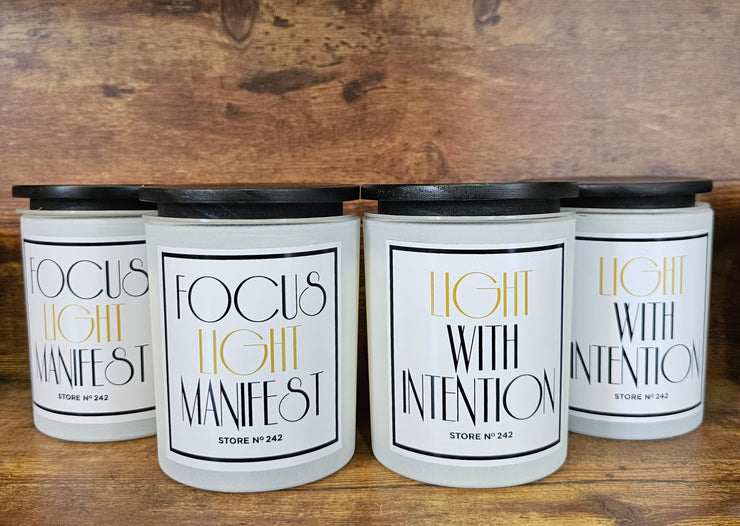 LIGHT WITH INTENTION       11OZ SOY CANDLES