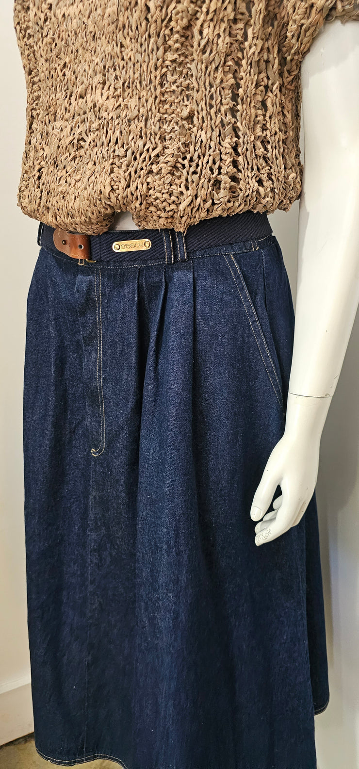 Vintage 80’s Dark Denim Full Skirt by Sasson