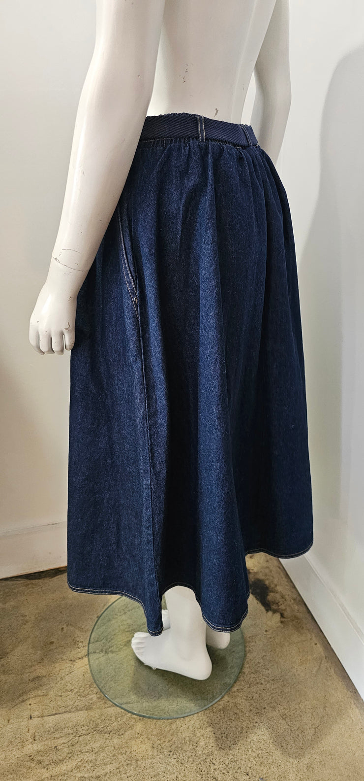 Vintage 80’s Dark Denim Full Skirt by Sasson