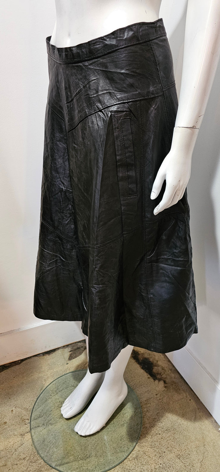 Vintage 80’s Distressed Leather Tent Skirt