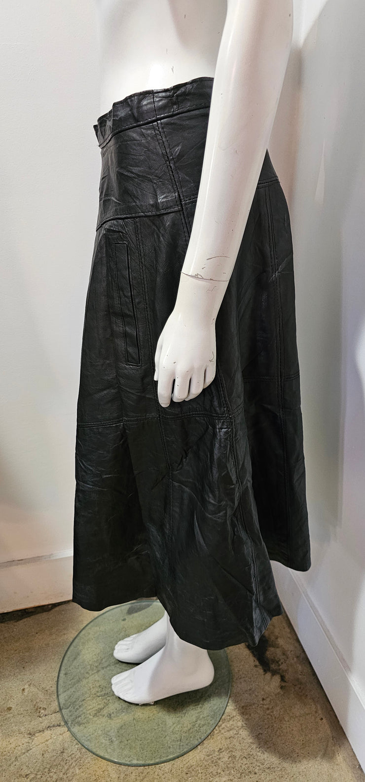Vintage 80’s Distressed Leather Tent Skirt