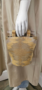Ikat Acrylic Handle Bucket Tote Bag
