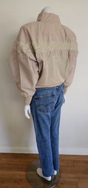 Vintage 90's Deadstock Tan Knit Woven Avant Garde Rare Dolman Jacket