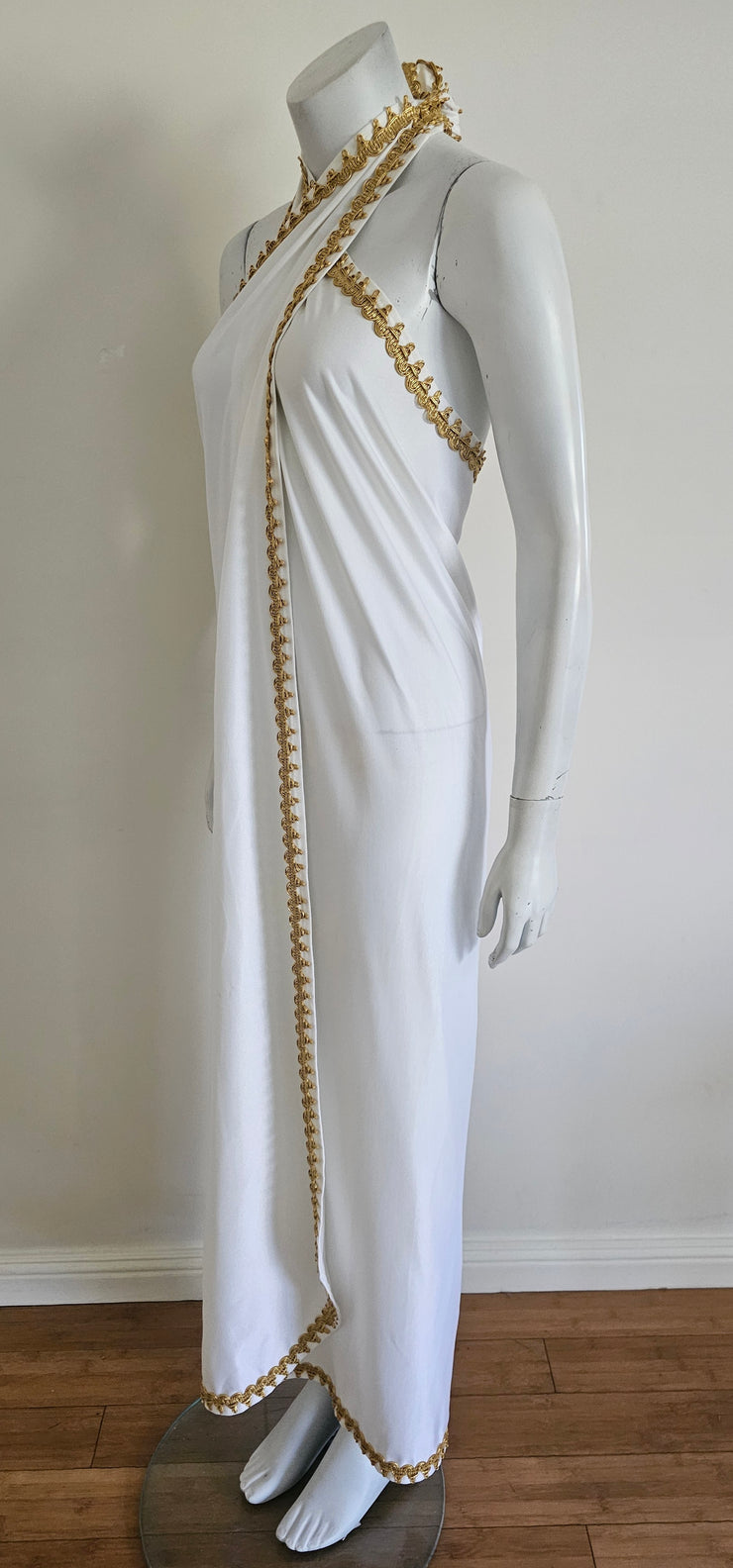 Vintage 70s Grecian Goddess Gold Cover Up Pareo Sarong Halter Wrap Max STORE242 Vintage 70s Grecian Goddess Gold Cover Up Pareo Sarong Halter Wrap Max STORE242