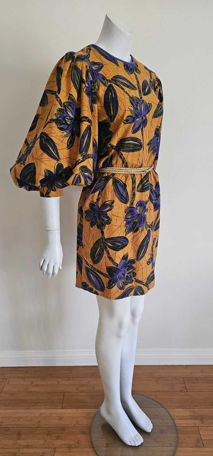 Vintage 80s Avant Garde Puff Sleeve Floral Purple Piped Mini Dress STORE242 Vintage 80s Avant Garde Puff Sleeve Floral Purple Piped Mini Dress STORE242