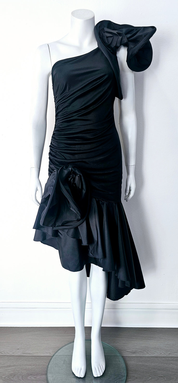 80s one shoulder dress 80s One Shoulder Origami Dress