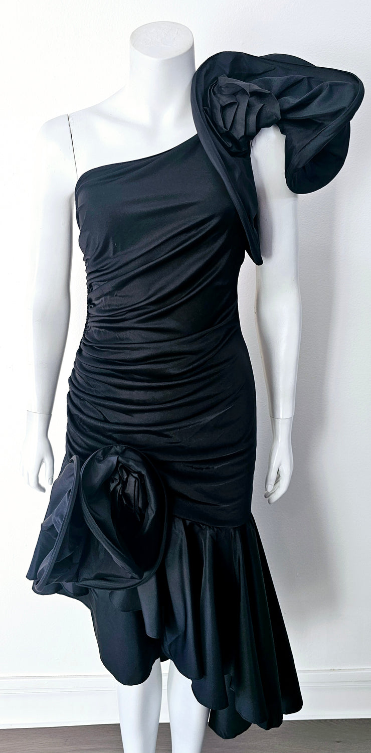 Vintage 80s One Shoulder Avant Garde Wiggle Cocktail Dress STORE242 Vintage 80s One Shoulder Avant Garde Wiggle Cocktail Dress STORE242