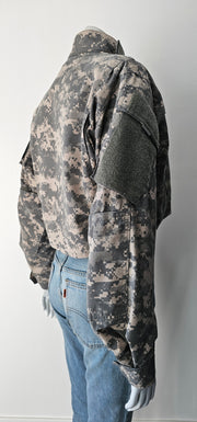 Vintage Upcycled Genuine US Army Military Troops Field Jacket BDU Digital ACU Camo Crop (Copy)