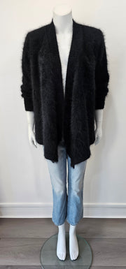 Vintage 80s Angora Crossover Wrap Cardigan Sweater