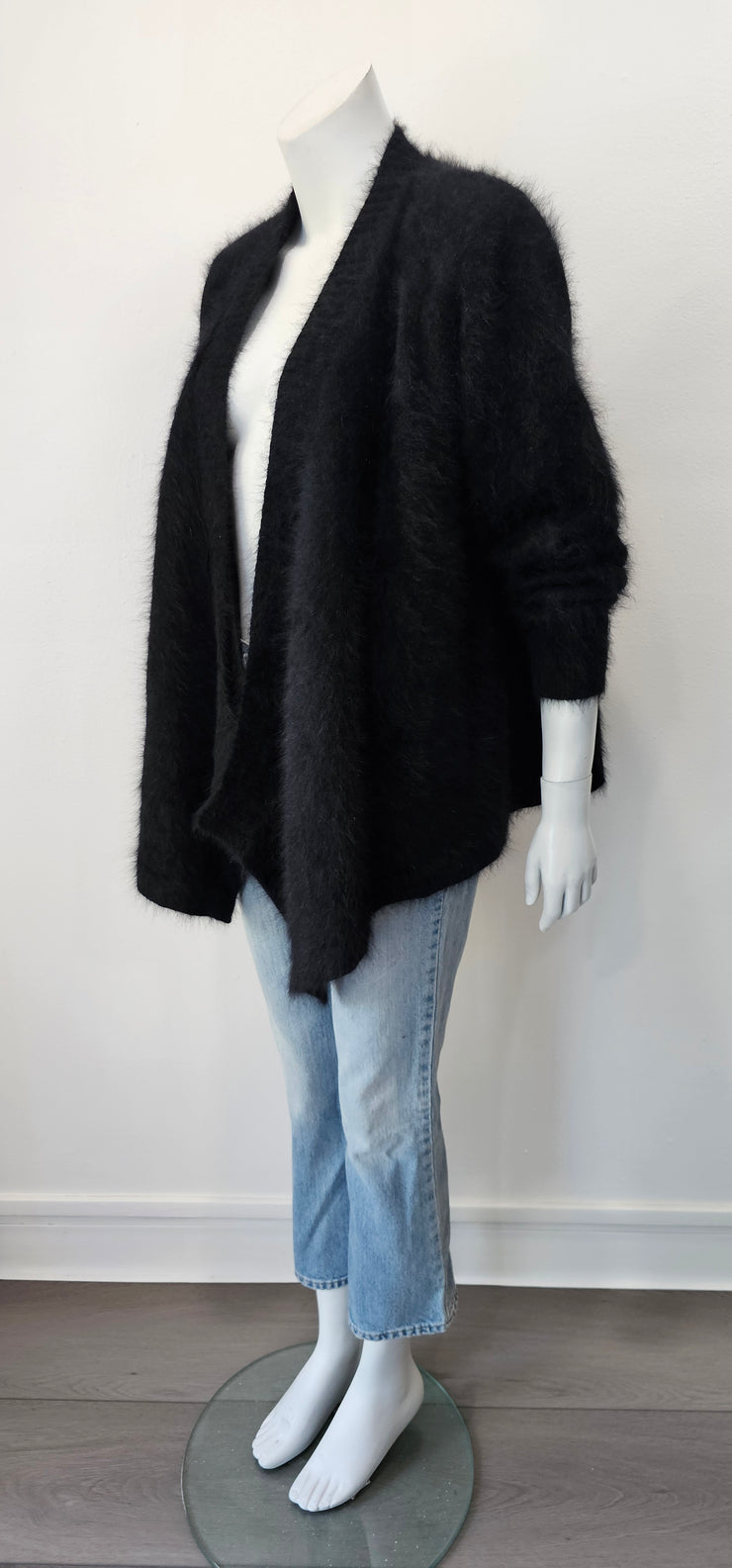 Vintage 80s Angora Crossover Wrap Cardigan Sweater