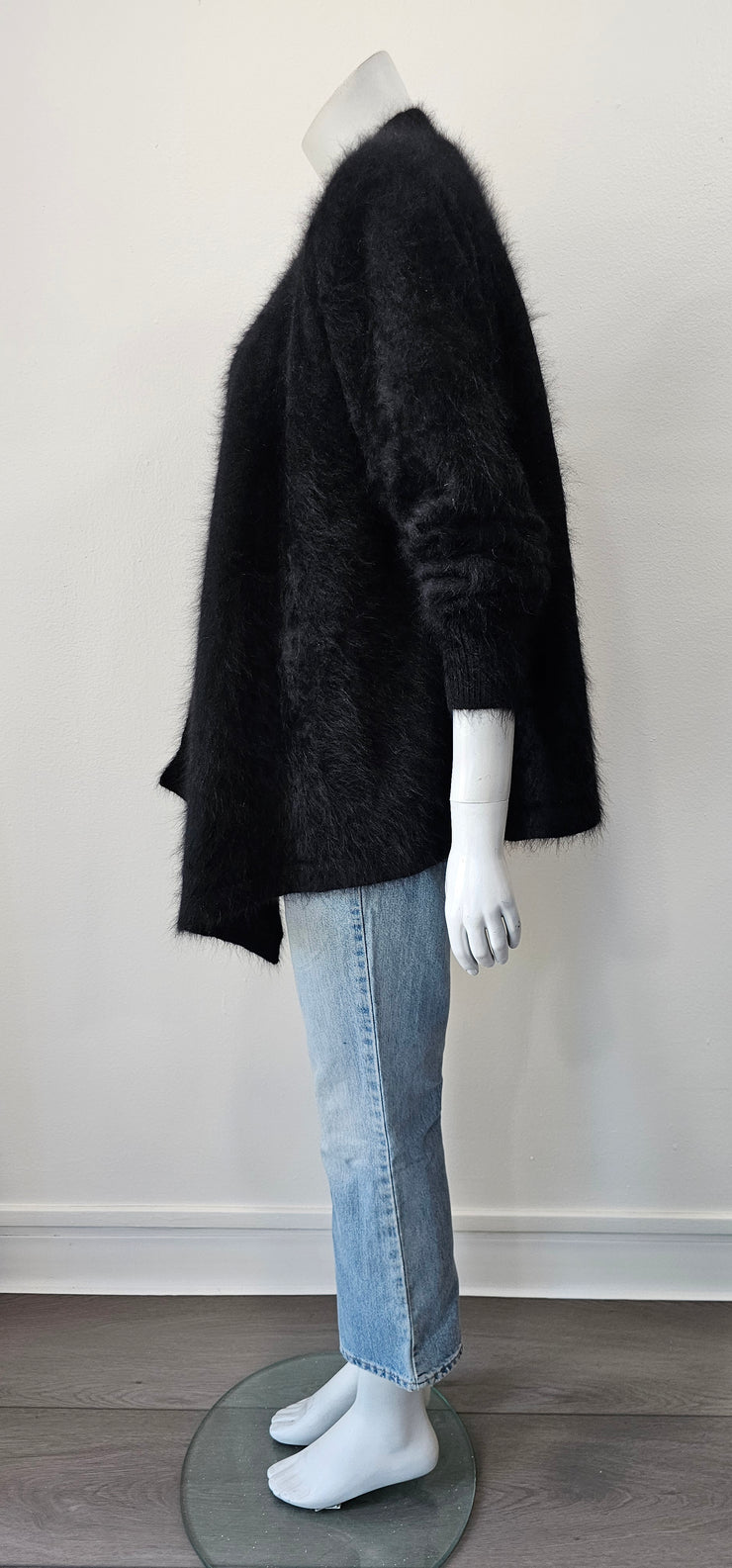 Vintage 80s Angora Crossover Wrap Cardigan Sweater