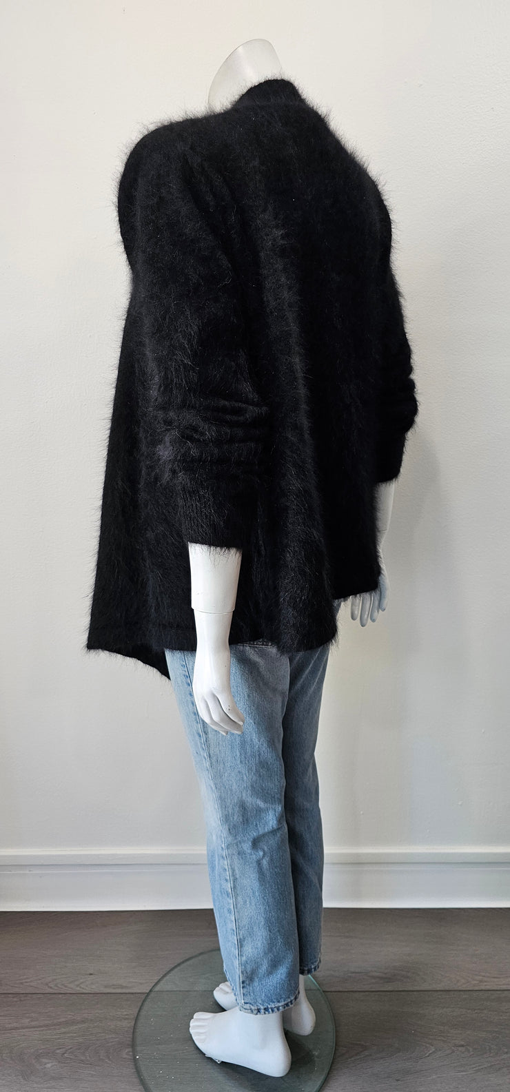 Vintage 80s Angora Crossover Wrap Cardigan Sweater