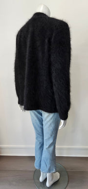 Vintage 80s Angora Crossover Wrap Cardigan Sweater