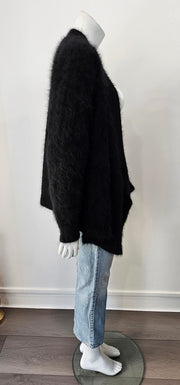 Vintage 80s Angora Crossover Wrap Cardigan Sweater