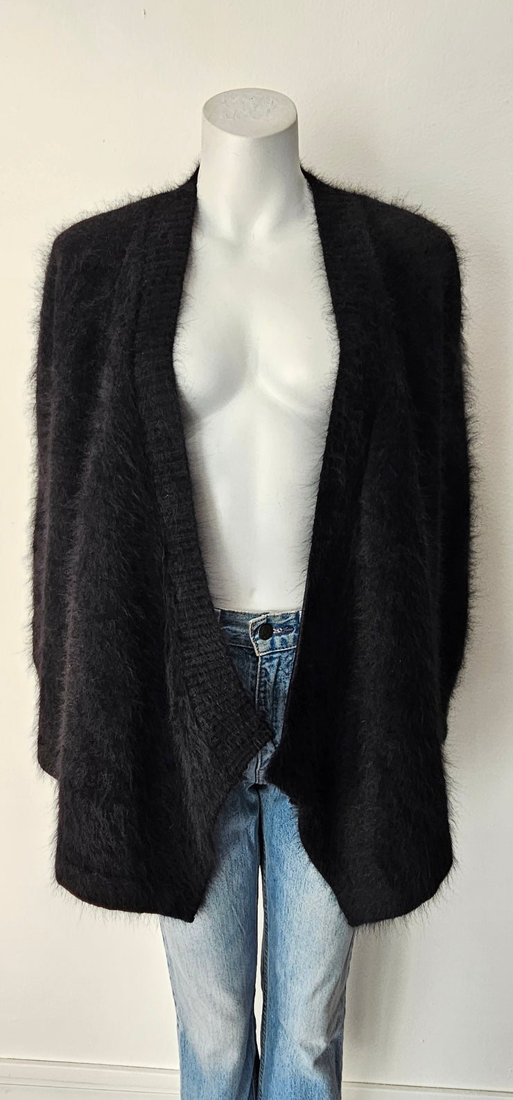 Vintage 80s Angora Crossover Wrap Cardigan Sweater