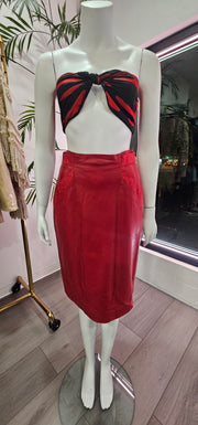 Vintage 80’s Butter Soft Red Leather Skirt