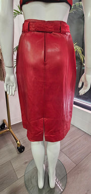 Vintage 80’s Butter Soft Red Leather Skirt