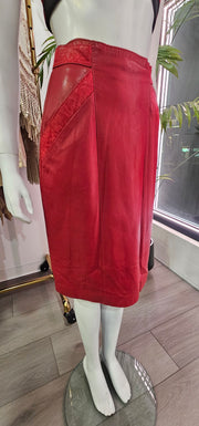 Vintage 80’s Butter Soft Red Leather Skirt