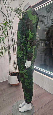 Vintage Quilted Nylon Camouflage Loose Fitted Hunting Jumpsuit