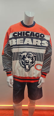 Vintage 80s Rare Nike Chicago Bears All Over Print AOP Jordan Crewneck Signed XL