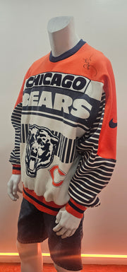 Vintage 80s Rare Nike Chicago Bears All Over Print AOP Jordan Crewneck Signed XL