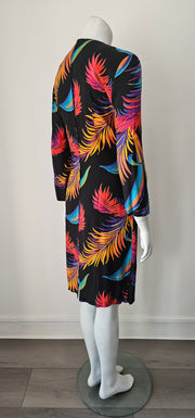 Vintage 80s Rainbow Palm Shift Dress