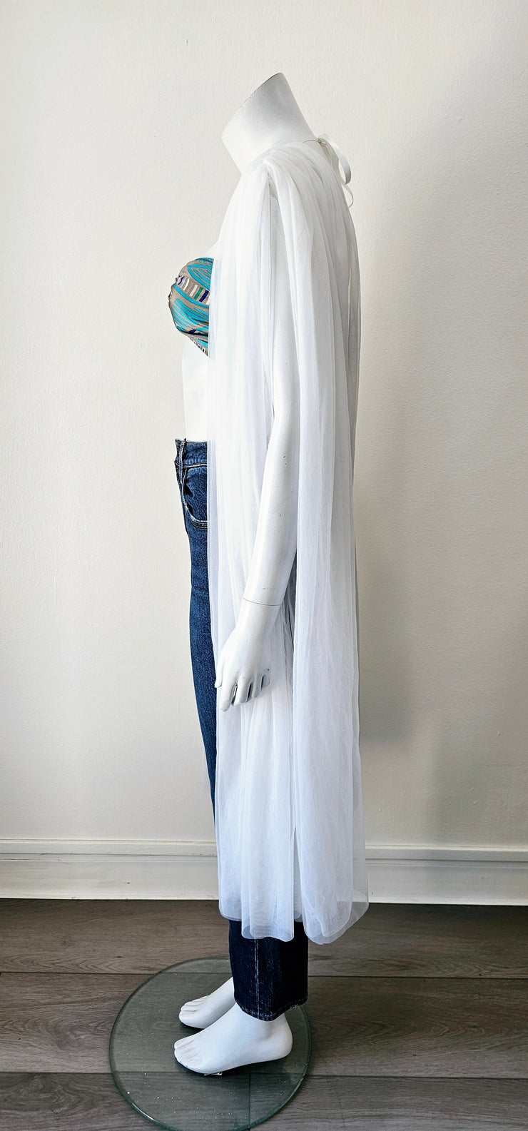 Vintage 80s Romantic Ruched Cape Duster V Back Robe