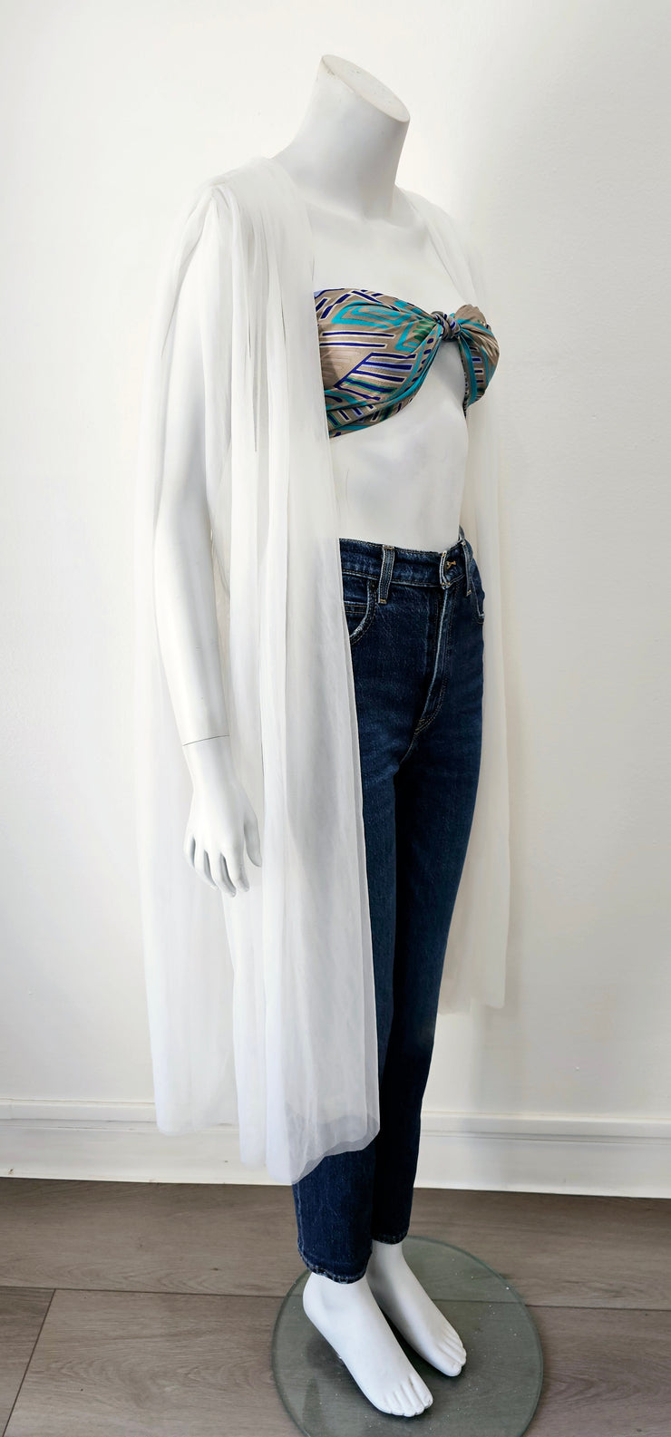 Vintage 80s Romantic Ruched Cape Duster V Back Robe