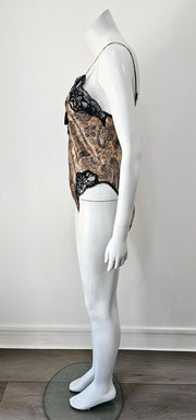 Vintage 80's Paisley Lace Bodysuit Festival Teddy Lucie Ann II