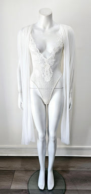 Vintage 80s Romantic Ruched Cape Duster V Back Robe