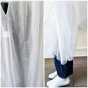 Vintage 80s Romantic Ruched Cape Duster V Back Robe