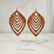 Leather Leaf Cutout Tear Drop Earrings by LKT