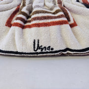 Upcycled 70s MCM Bold Stripe Terry Cloth Grab Clutch Purse Signed MADE TO ORDER