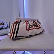 Upcycled 70s MCM Bold Stripe Terry Cloth Grab Clutch Purse Signed MADE TO ORDER