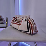 Upcycled 70s MCM Bold Stripe Terry Cloth Grab Clutch Purse Signed MADE TO ORDER
