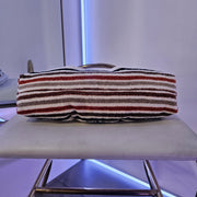 Upcycled 70s MCM Bold Stripe Terry Cloth Grab Clutch Purse Signed MADE TO ORDER
