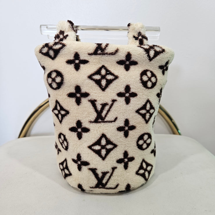 Upcycled Designer Acrylic Handle Bucket Tote Bag MADE TO ORDER