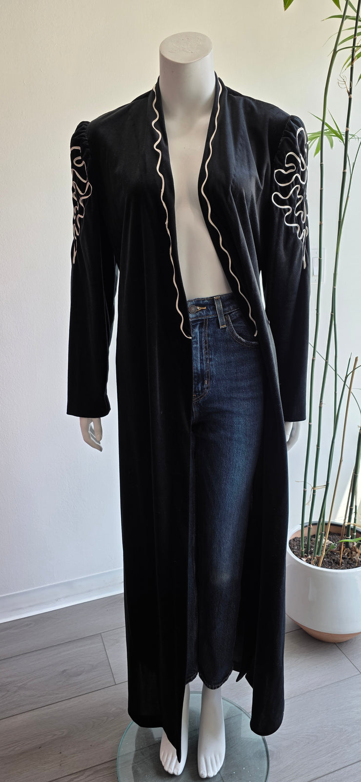 Vintage 80s Romantic Velvet Duster Robe by Vandemere