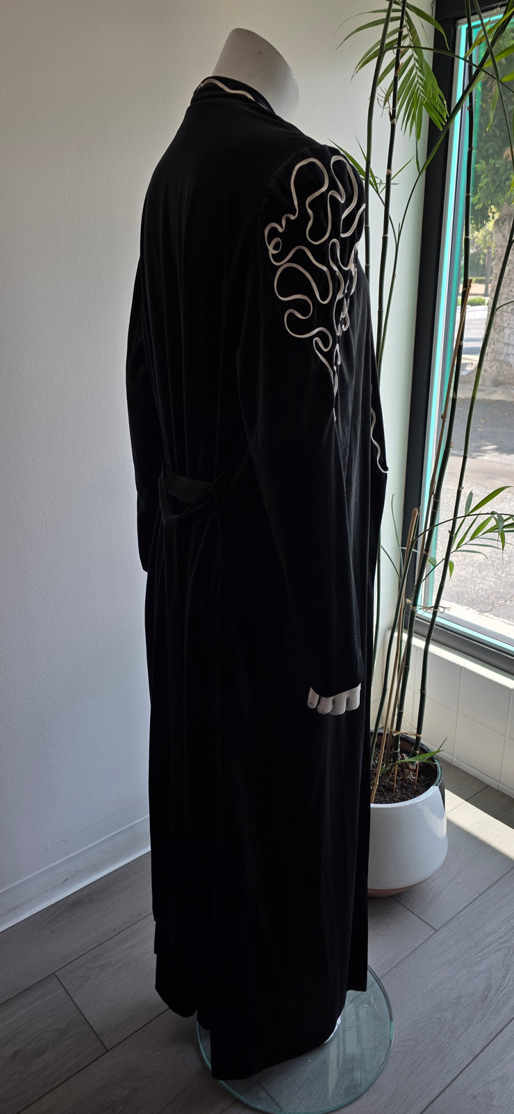 Vintage 80s Romantic Velvet Duster Robe by Vandemere