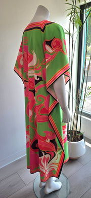 Pre-Loved 70's Inspired California Style Boho Hippy Abstract Caftan Lounger