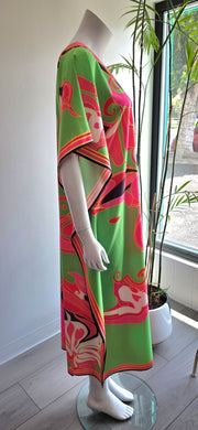 Pre-Loved 70's Inspired California Style Boho Hippy Abstract Caftan Lounger