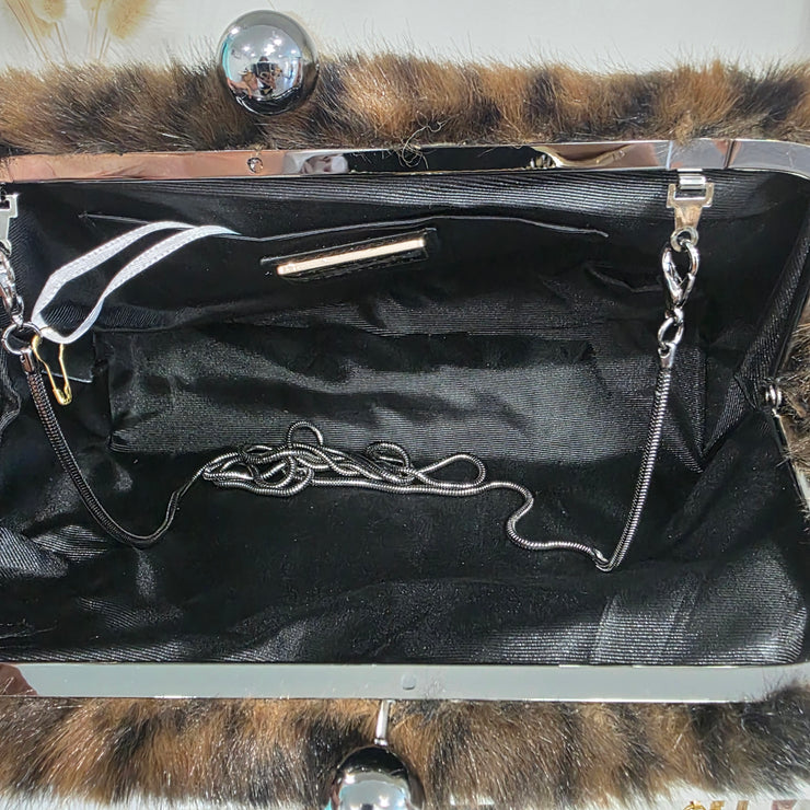 Leopard Faux Crossbody Clutch Purse