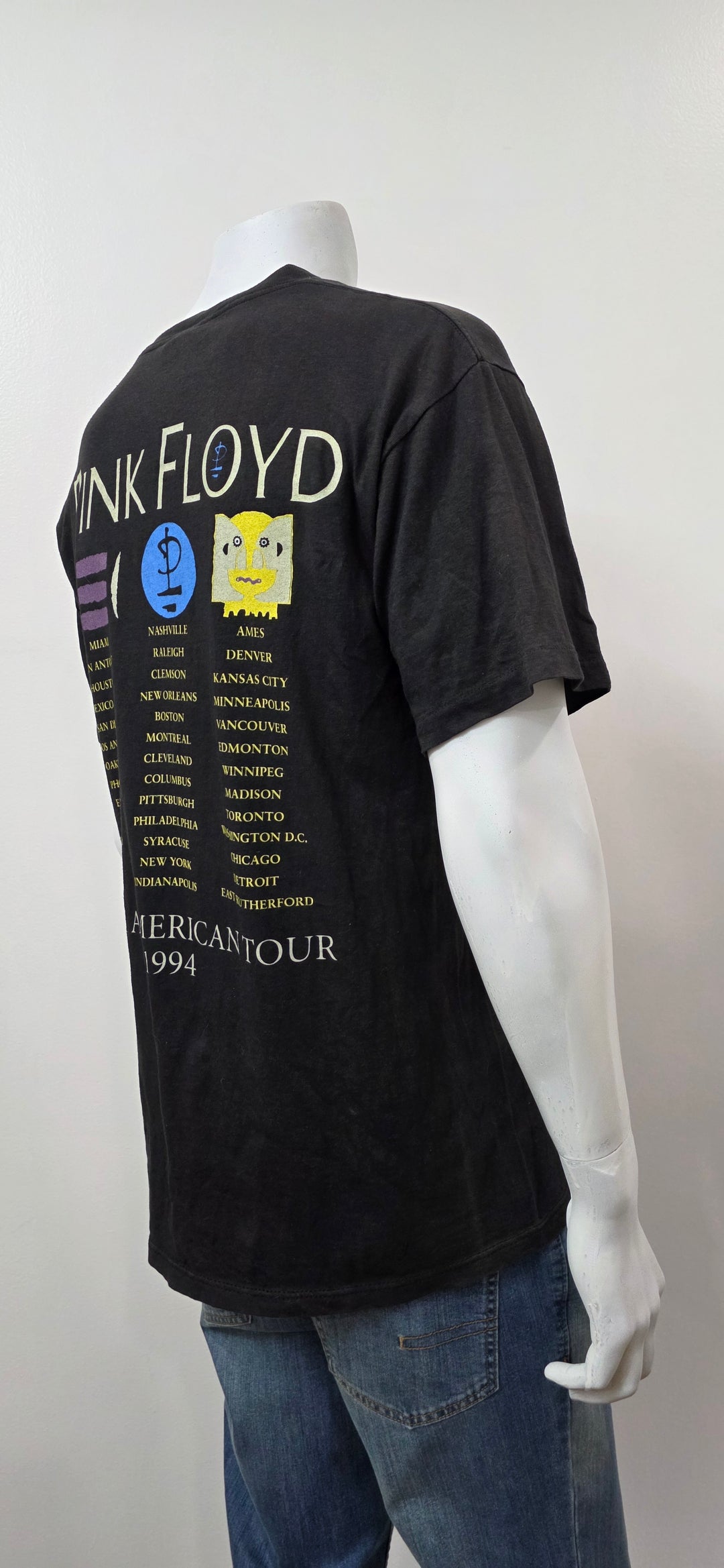 Vintage 1994 Pink Floyd Shirt European Division Bell Tour Brockum