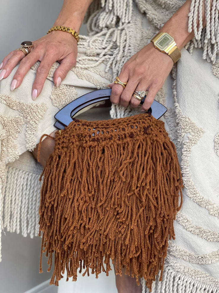 Zoe Handmade Boho Crochet Fringe Purse