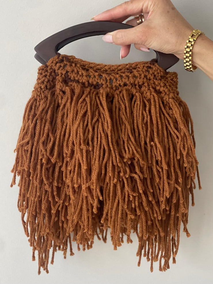 Zoe Handmade Boho Crochet Fringe Purse