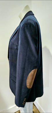 Vintage Lauren by Ralph Lauren Navy Corduroy Jacket Blazer Men Sport Coat Elbow Patch 42S