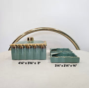 Vintage 60s 70s Mid Century MCM Ornate 22K Gold Ceramic Cigarette Box Ashtrays Trinket Dish