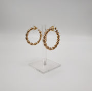 Small Twisted Gold Hoop Earrings