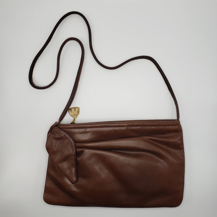 Vintage MM Cocoa Brown Leather Clutch